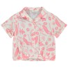 Chemise manches courtes en tetra imprimé exotique fille