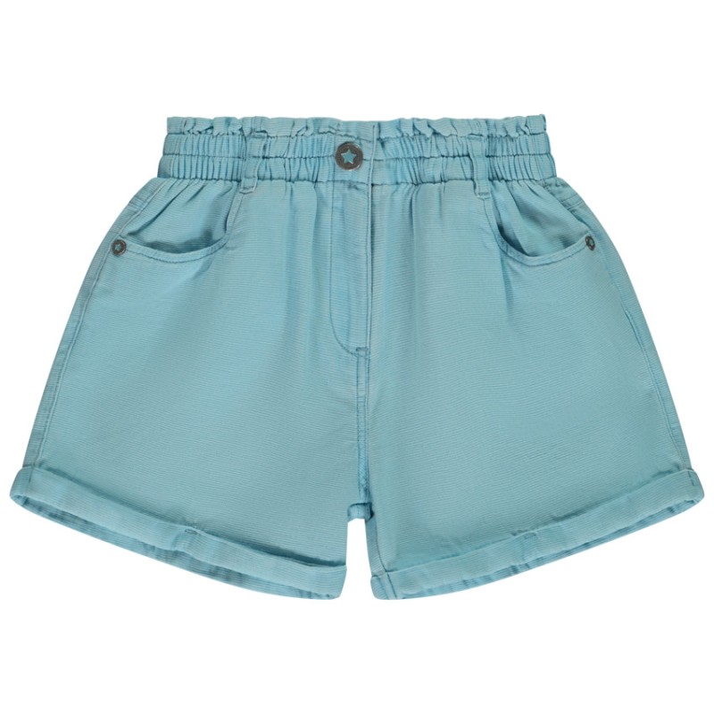 Short uni en toile armurée fille
