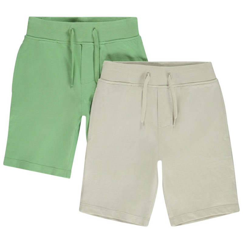 Lot de 2 bermudas unis garçon