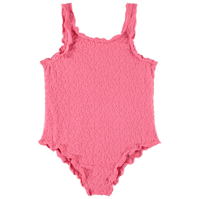 Maillot de bain 1 pièce uni avec motif animalier en relief f