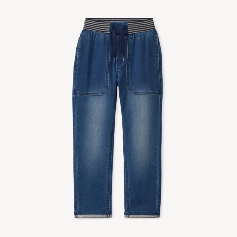 Jean droit avec taille élastiquée et rayée garçon