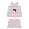 Ensemble débardeur rayé fantaisie à sequins + short fille