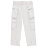 Pantalon cargo uni en lin fille