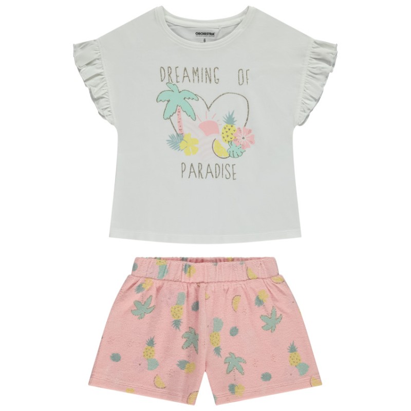 Ensemble 2 pièces t-shirt à manches courtes + short fantaisi
