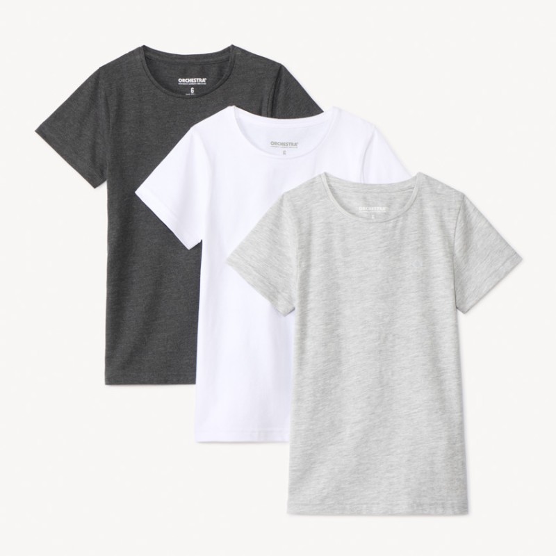 Lot de 3 maillots de corps manches courtes unis garçon