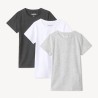 Lot de 3 maillots de corps manches courtes unis garçon