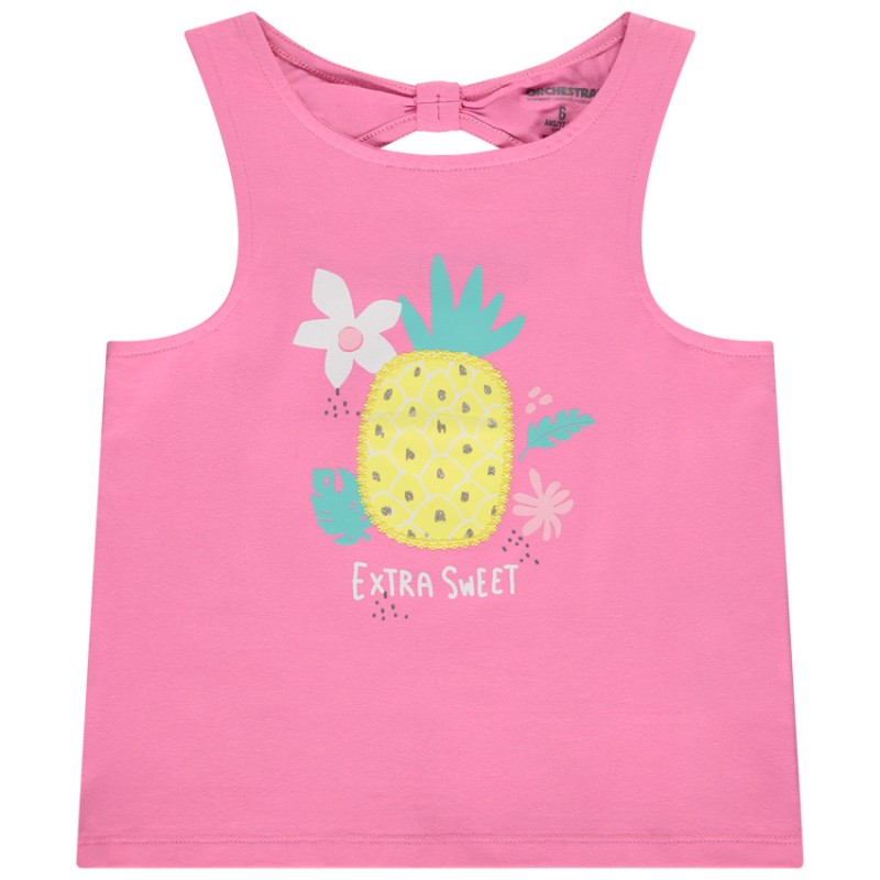 Débardeur print ananas et dos ajouré fille