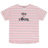 T-shirt manches courtes rayé et printé fille