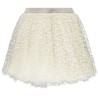 Jupe courte en tulle brodé et taille pailletée fille