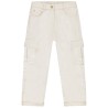 Jean large uni en denim style cargo avec poches fille