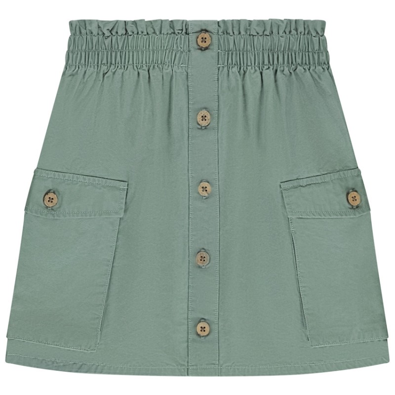 Jupe courte en toile avec poches et boutons fille