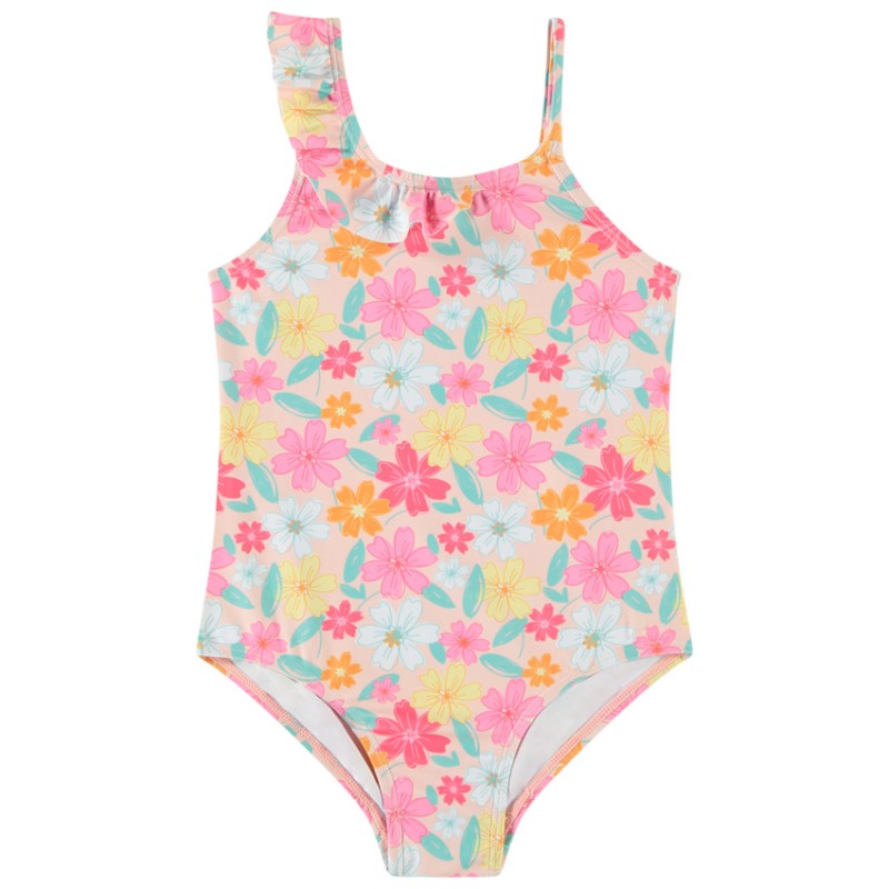 Maillot de bain 1 pièce imprimée fleurs fille
