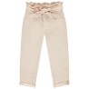 Jean paperbag uni avec ceinture à nouer fille