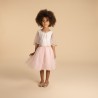 Robe sans manches bi-matières avec cape papillon fille