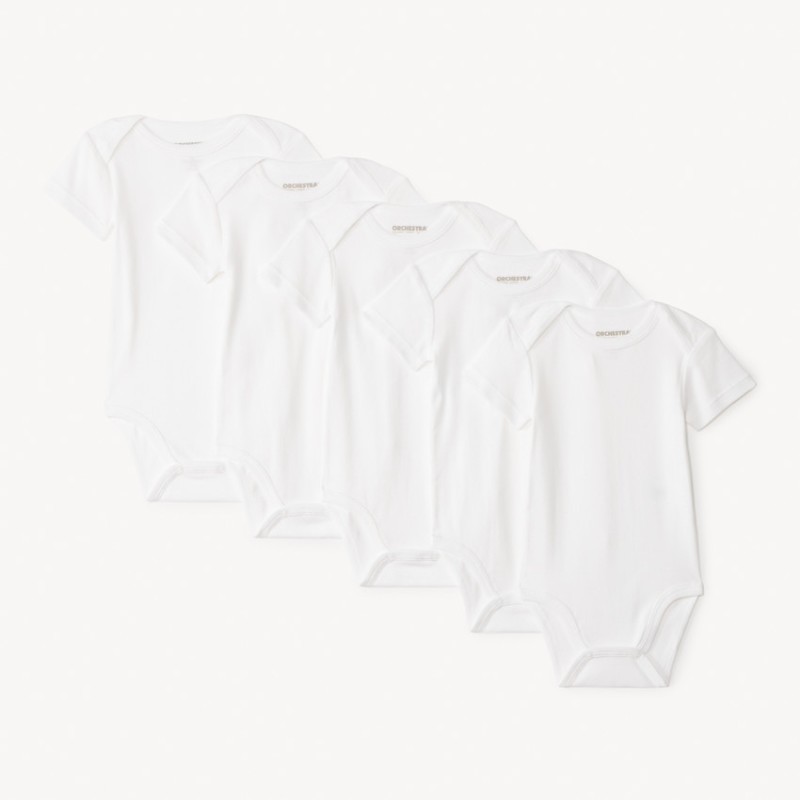 Lot de 5 bodies manches courtes uni pour bébé