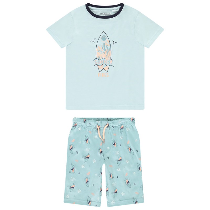 Set pyjama 2 pièces t-shirt + short fantaisie surf garçon