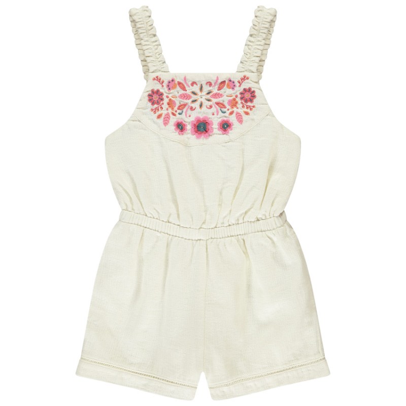 Combishort à broderies florales et bretelles élastiques fill