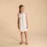 Robe sans manches en jacquard avec gros nœud fille