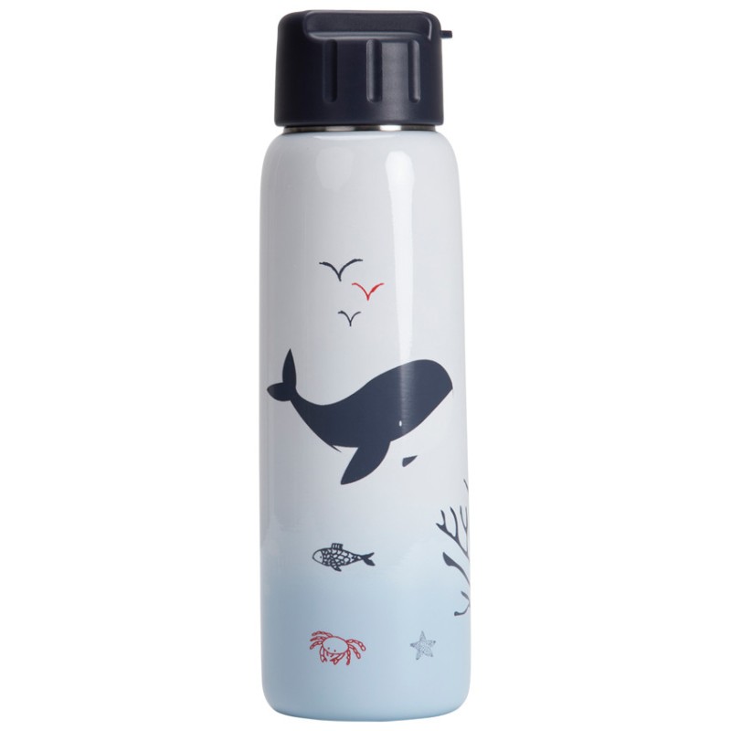 Gourde en métal Pretty sea avec paille 380 ml