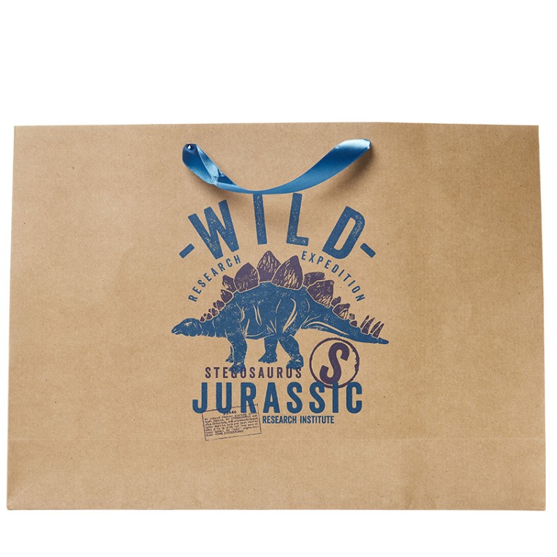 Grand sac cadeau en kraft Dinosaure