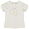 T-shirt manches courtes avec cœur pétales 3D pour bébé fille