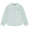 Chemise manches longues à rayures et col mao garçon