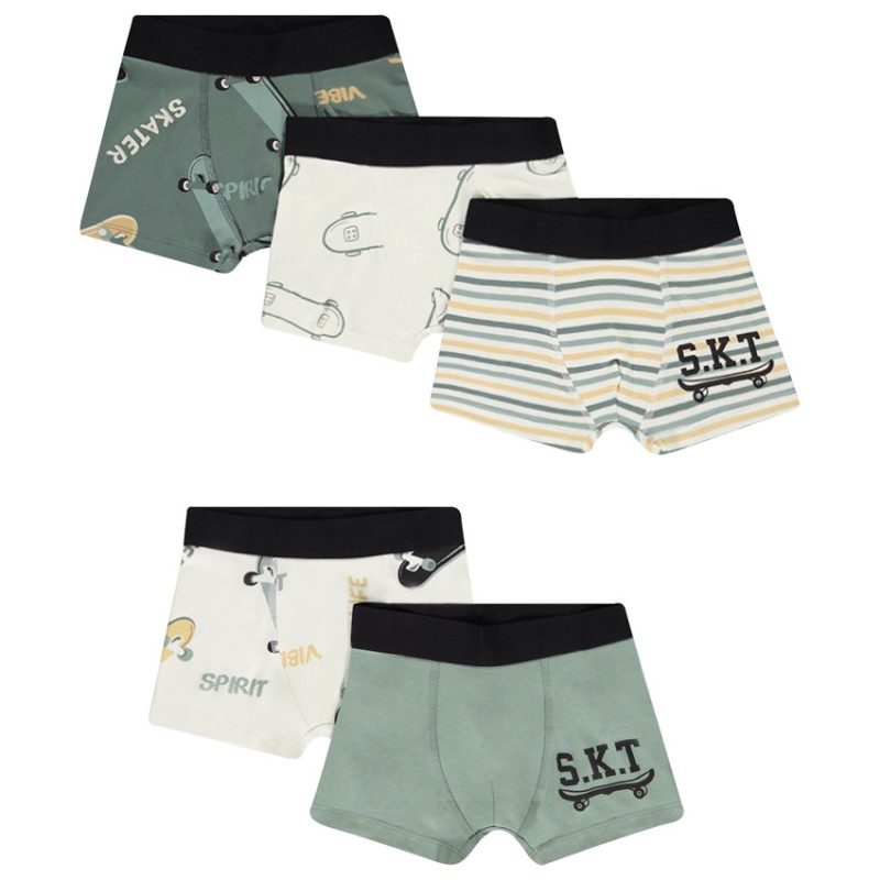 Lot de 5 boxers motifs skateboard garçon