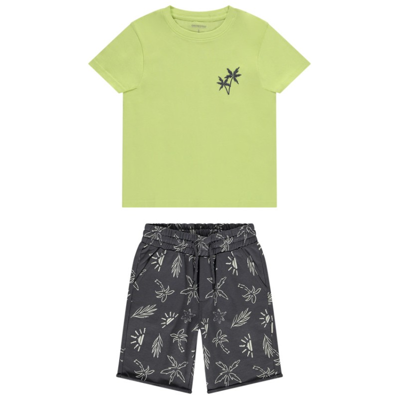 Ensemble court 2 pièces motifs palmiers pour garçon