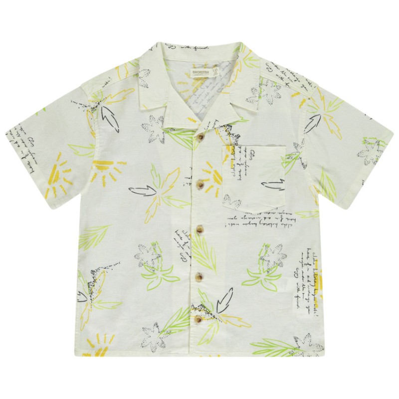 Chemise manches courtes imprimé palmiers pour garçon