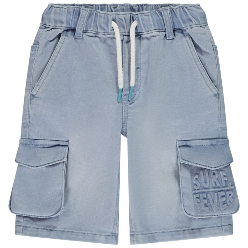 Bermuda effet denim avec poches soufflées et embossage fanta
