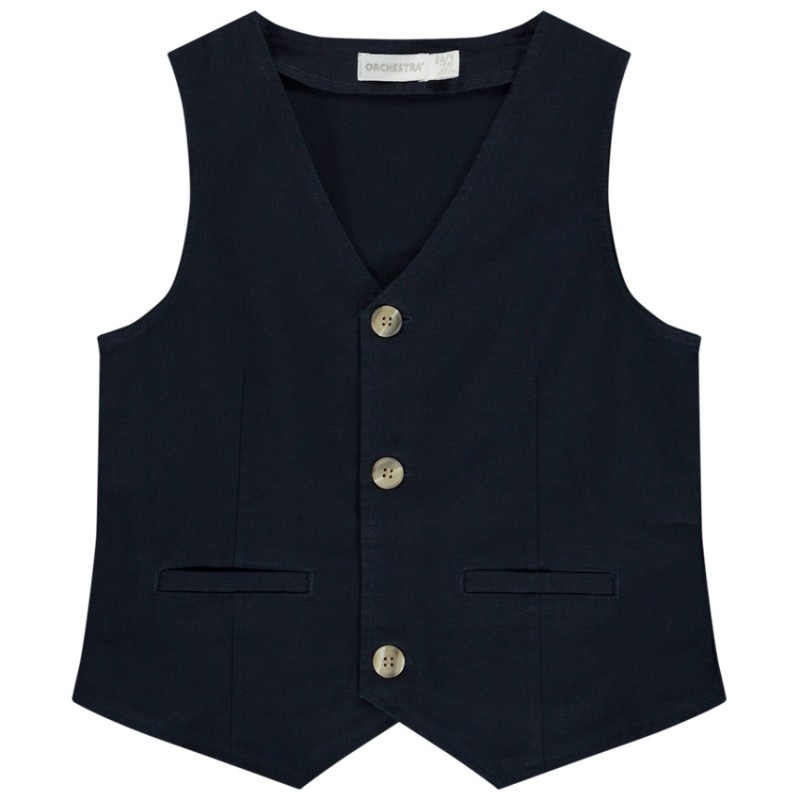 Gilet serveur en toile avec poches garçon