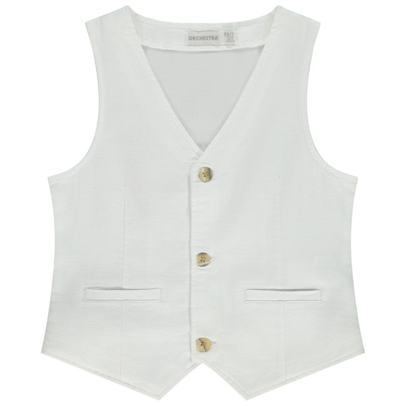 Gilet serveur en toile avec poches garçon