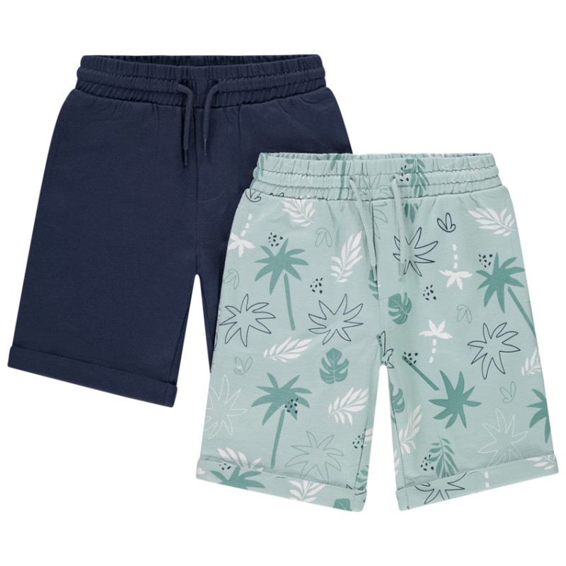 Lot de 2 bermudas fantaisie en molleton garçon