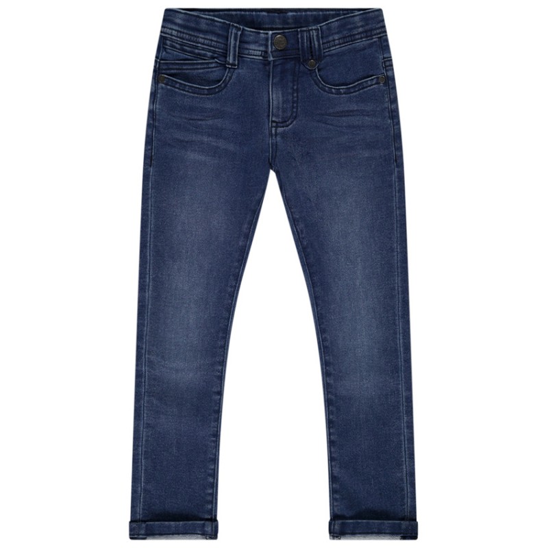 Jean slim motif vague en relief pour garçon