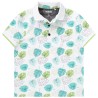 Polo manches courtes en jersey imprimé feuilles pour garçon