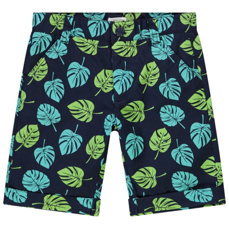Bermuda en toile imprimé feuilles pour garçon