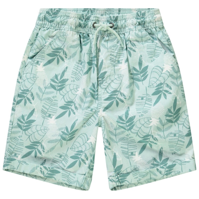 Bermuda en coton imprimé feuilles pour garçon