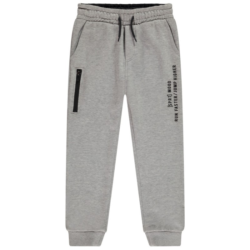 Jogging en molleton uni avec puff print placé pour garçon