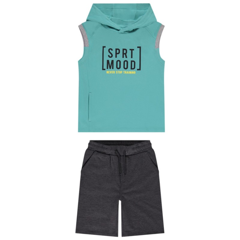 Ensemble 2 pièces en jersey sweat à capuche sans manches + s