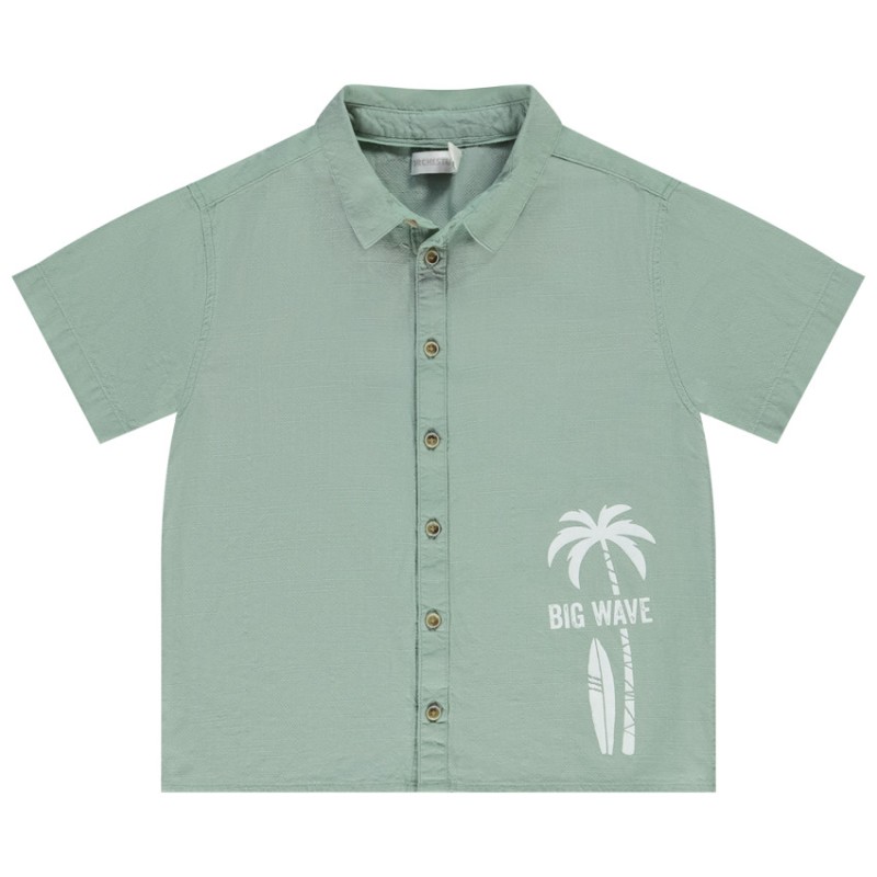 Chemise manches courtes print palmier pour garçon
