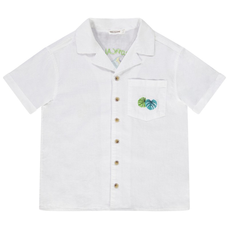 Chemise manches courtes print tropical pour garçon