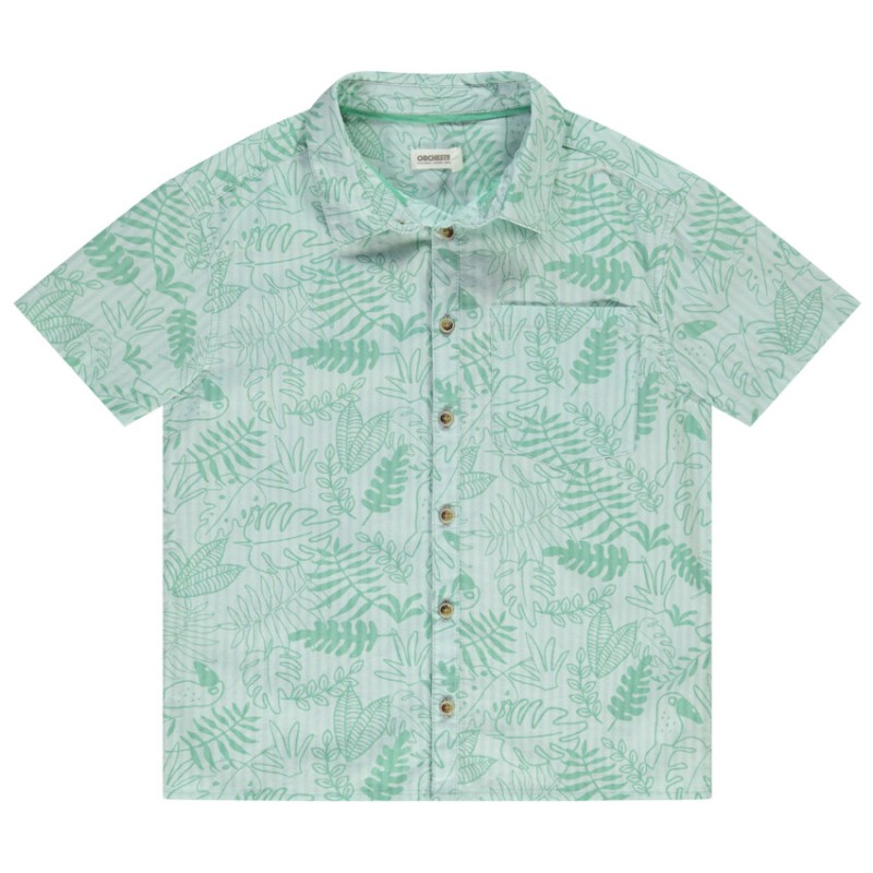 Chemise manches courtes imprimé feuillage pour garçon