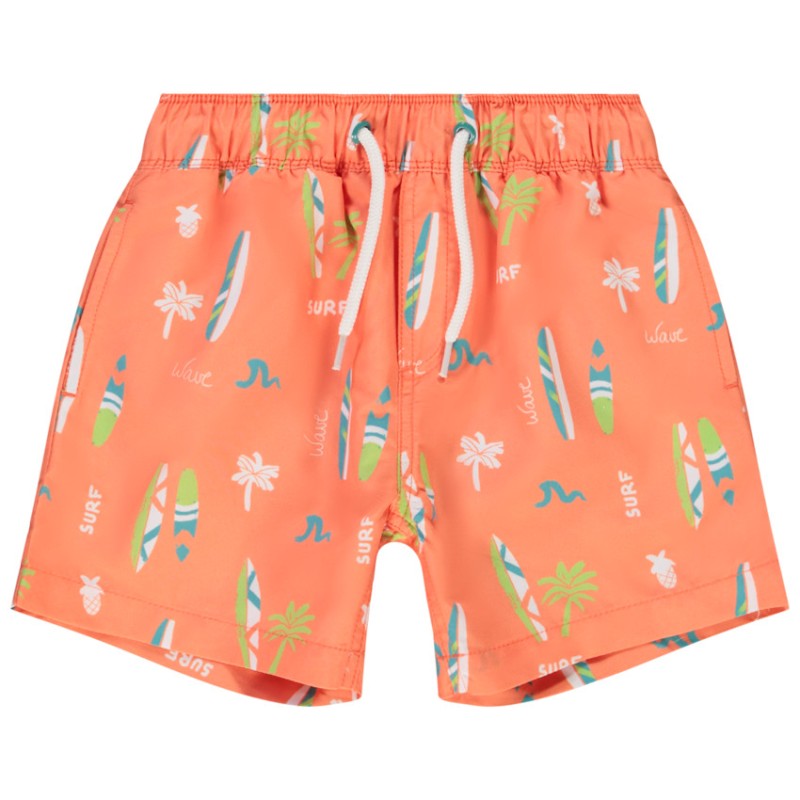 Short de bain en microfibre imprimé surf pour garçon