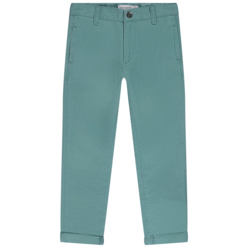 Pantalon en toile avec ceinture rayée à double boucles pour 