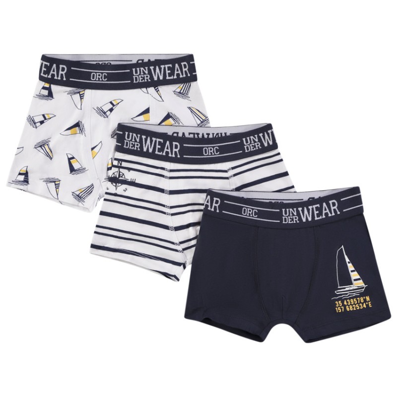 Lot de 3 boxers fantaisie marins garçon