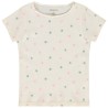 T-shirt manches courtes en maille côtelé à pois fille