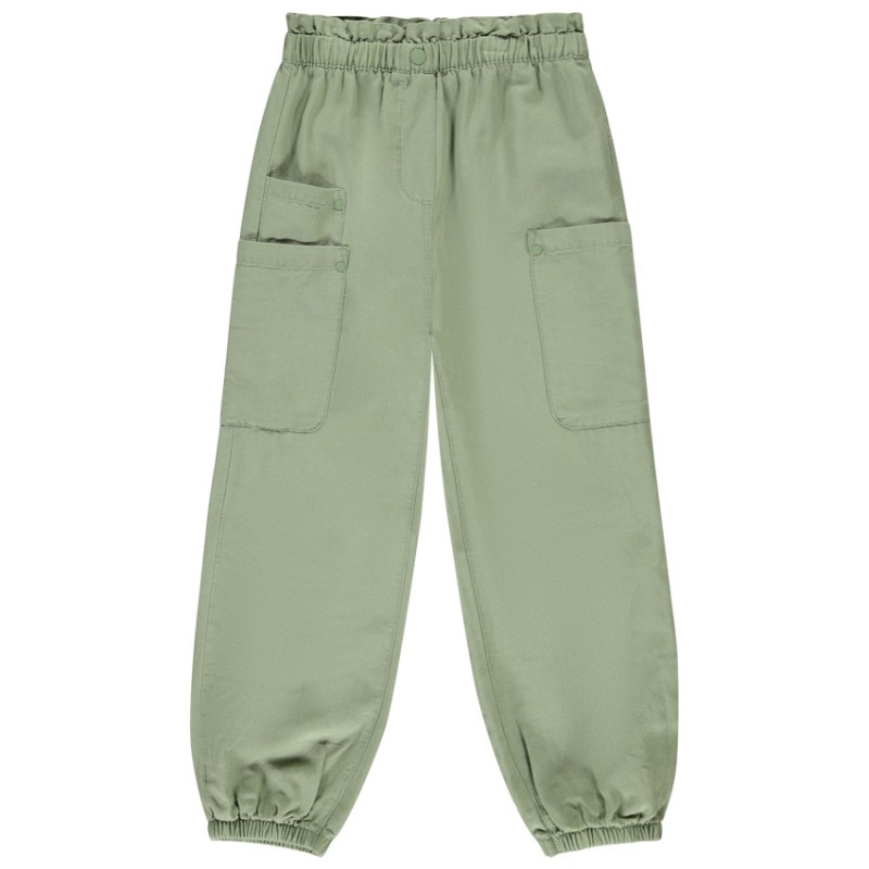 Pantalon ballon esprit cargo en toile unie fille