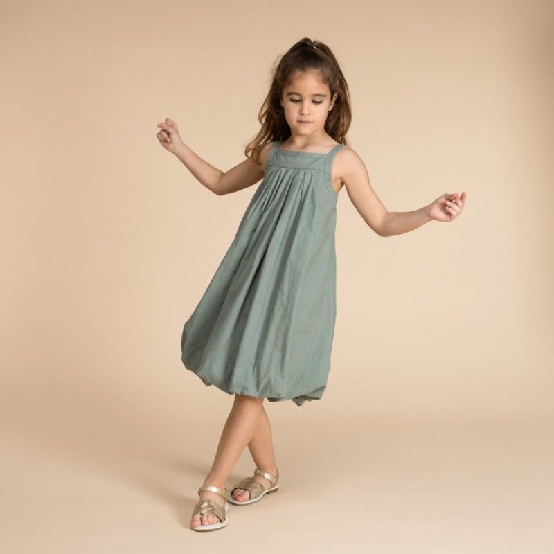 Robe à bretelles effet boule fille