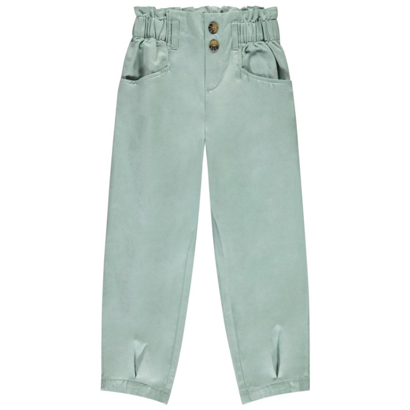 Pantalon fluide en toile avec taille élastiquée fille