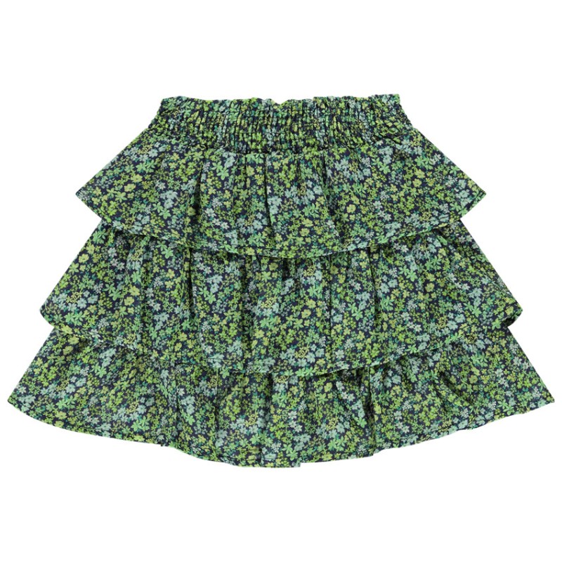 Jupe volantée effet froissé à imprimé floral fille
